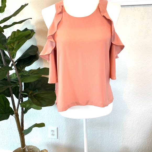 Papermoon Tops - Blush Cold Shoulder Blouse